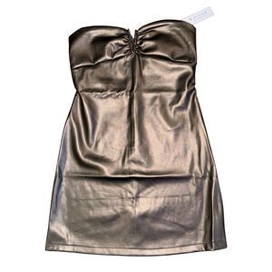 [NWT] Kirioius Los Angeles Faux Leather Strapless Mini Dress - Size Large